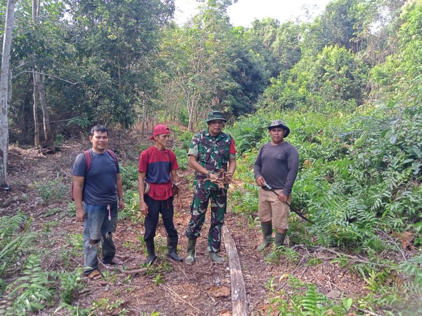Babinsa Gelar Patroli Karhutla, Tak Temukan Titik Api di Selatpanjang Kota