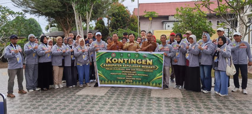 Lepas Kontingen Porsenijar PGRI Kepulauan Meranti, Ini Pesan Bupati Asmar