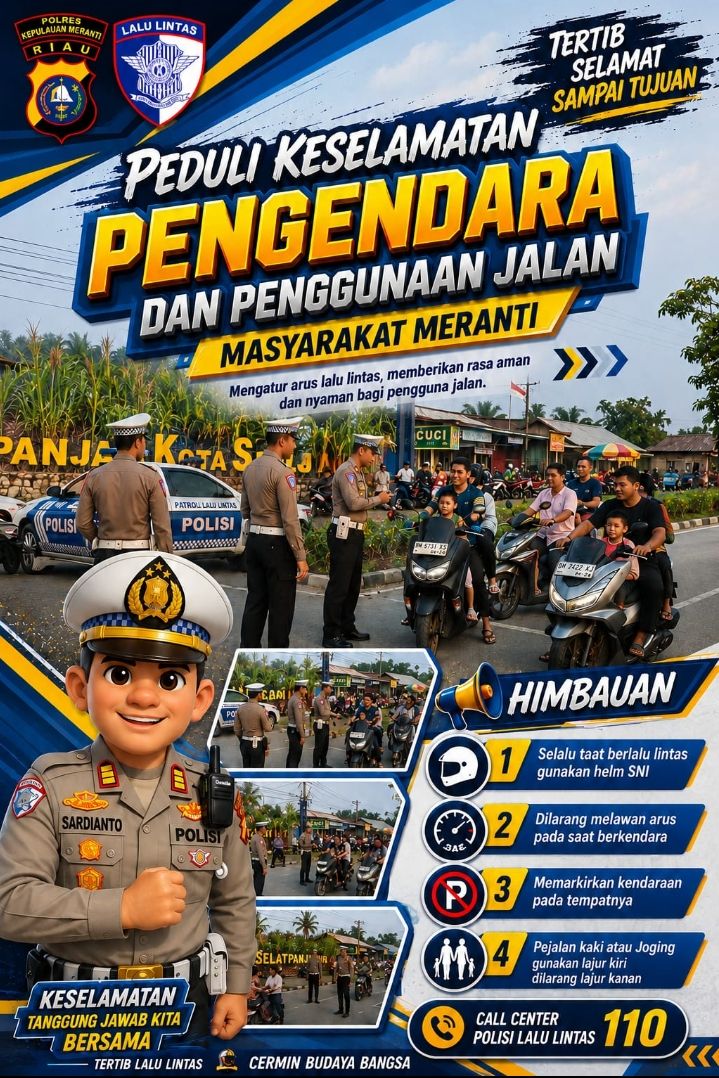 Peduli Keselamatan Berkendara, Satlantas Polres Meranti Gencarkan Himbauan Tertib Berlalulintas
