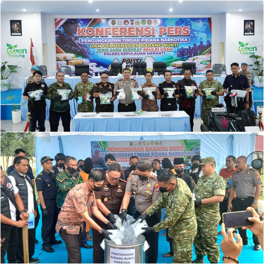 Bongkar Jaringan Narkoba Internasional, Polres Kepulauan Meranti Sita 9,3 Sabu