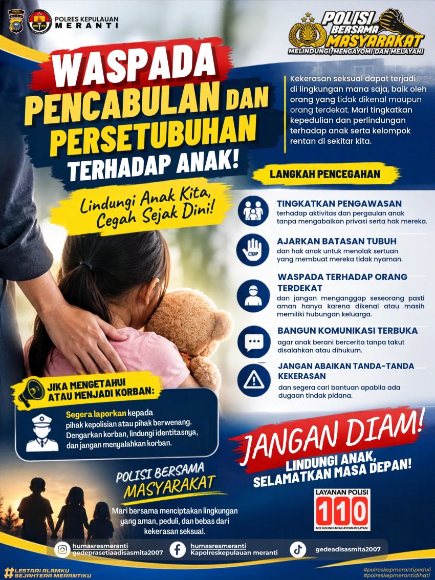 Polres Kepulauan Meranti Imbau Orangtua dan Keluarga Waspadai Ancaman Pencabulan Anak