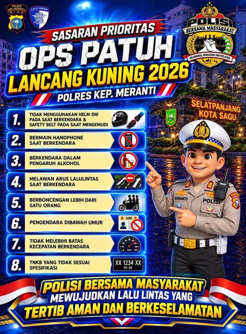 Jika Tidak Mau Ditilang Saat Ops Patuh Lancang Kuning 2026, Perhatikan 8 Sasaran Prioritas Ini